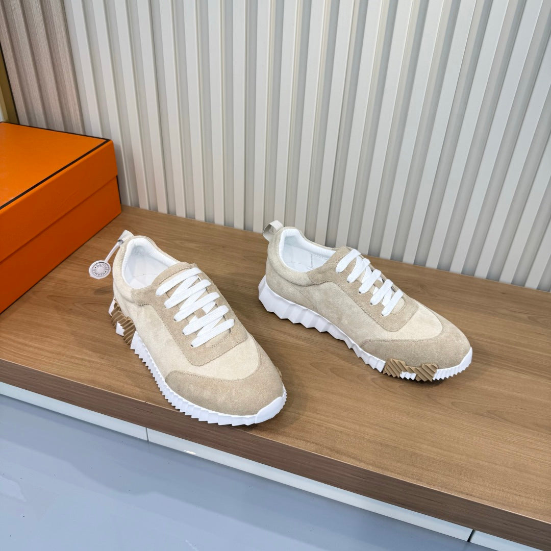 HM 26s Bouncing Sneakers 4cm Beige Glaise Suede 146262