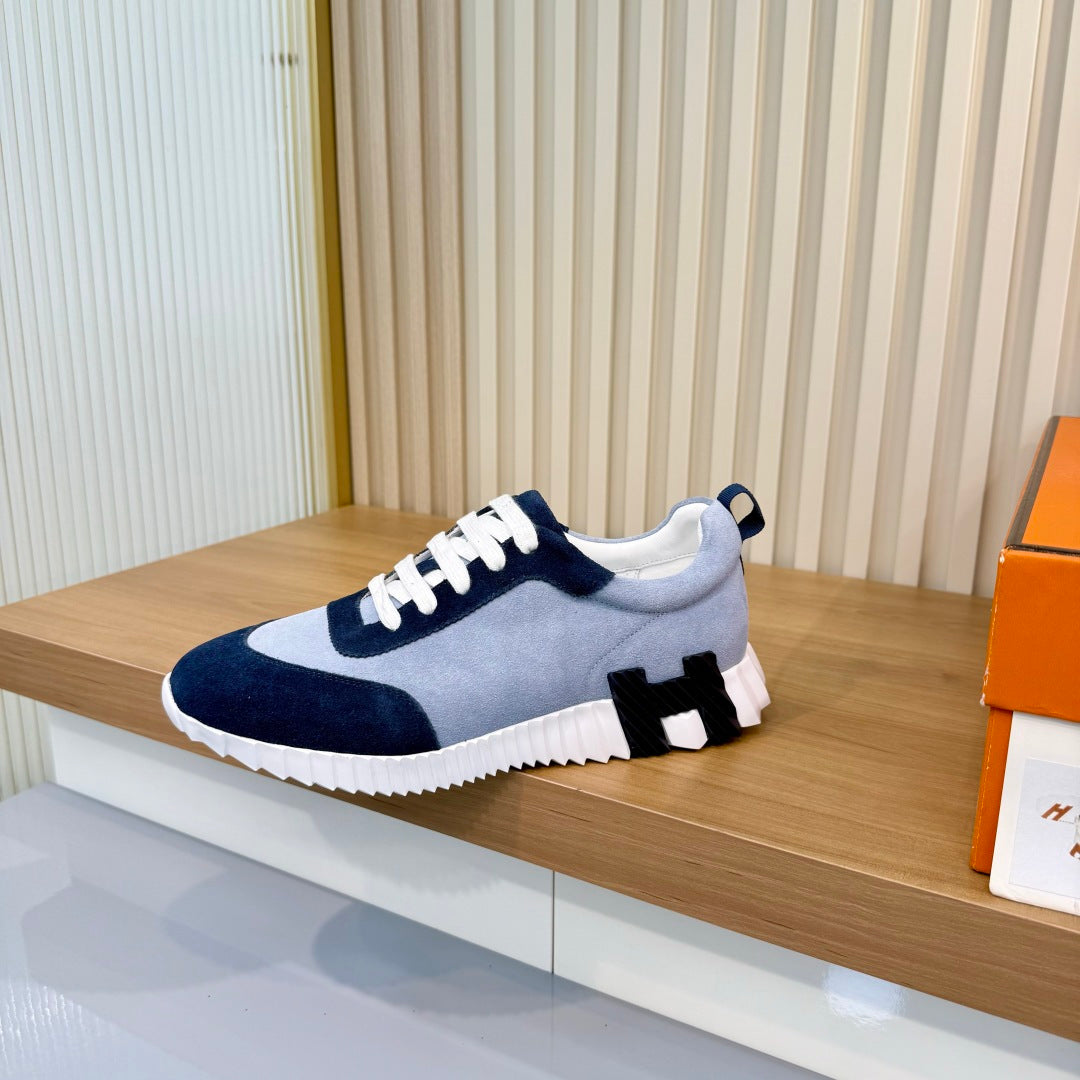 HM 26s Bouncing Sneakers 4cm Light Blue Navy Suede 146261