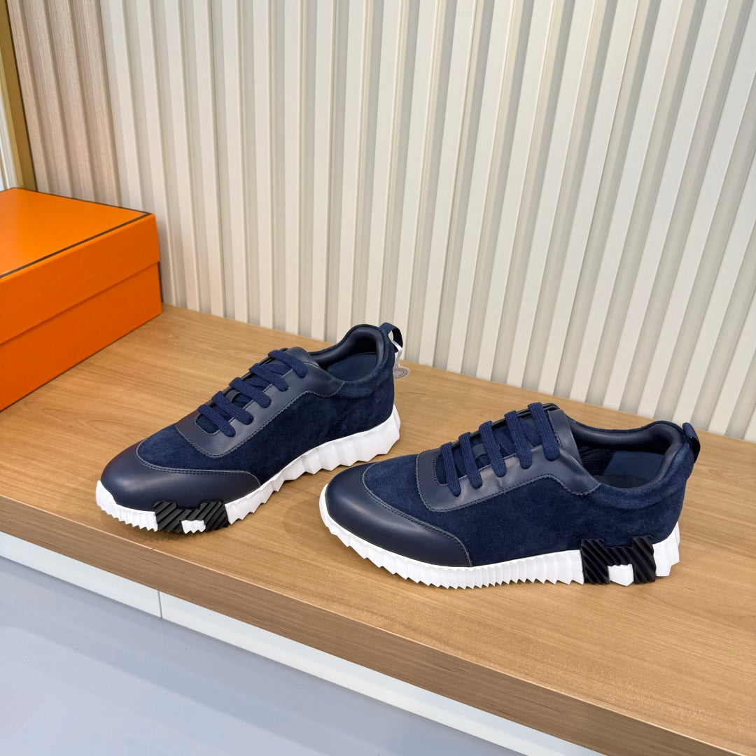 HM 26s Bouncing Sneakers 4cm Navy Suede Leather 146260