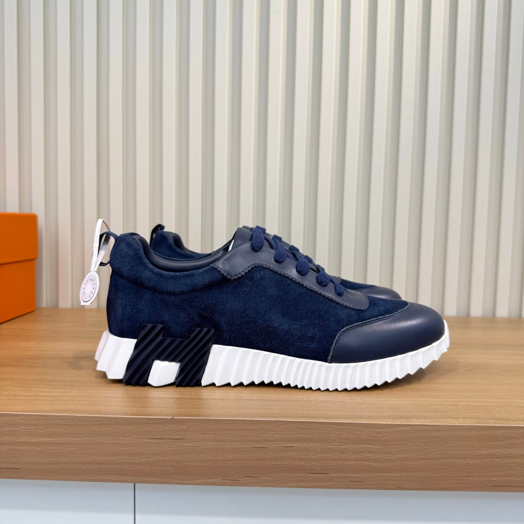 HM 26s Bouncing Sneakers 4cm Navy Suede Leather 146260