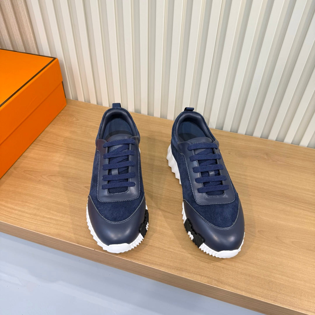 HM 26s Bouncing Sneakers 4cm Navy Suede Leather 146260