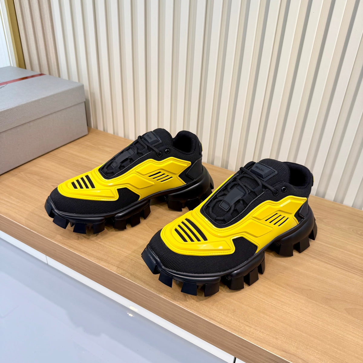 Prada 26s Sneakers Yellow Mesh Rubber 140416