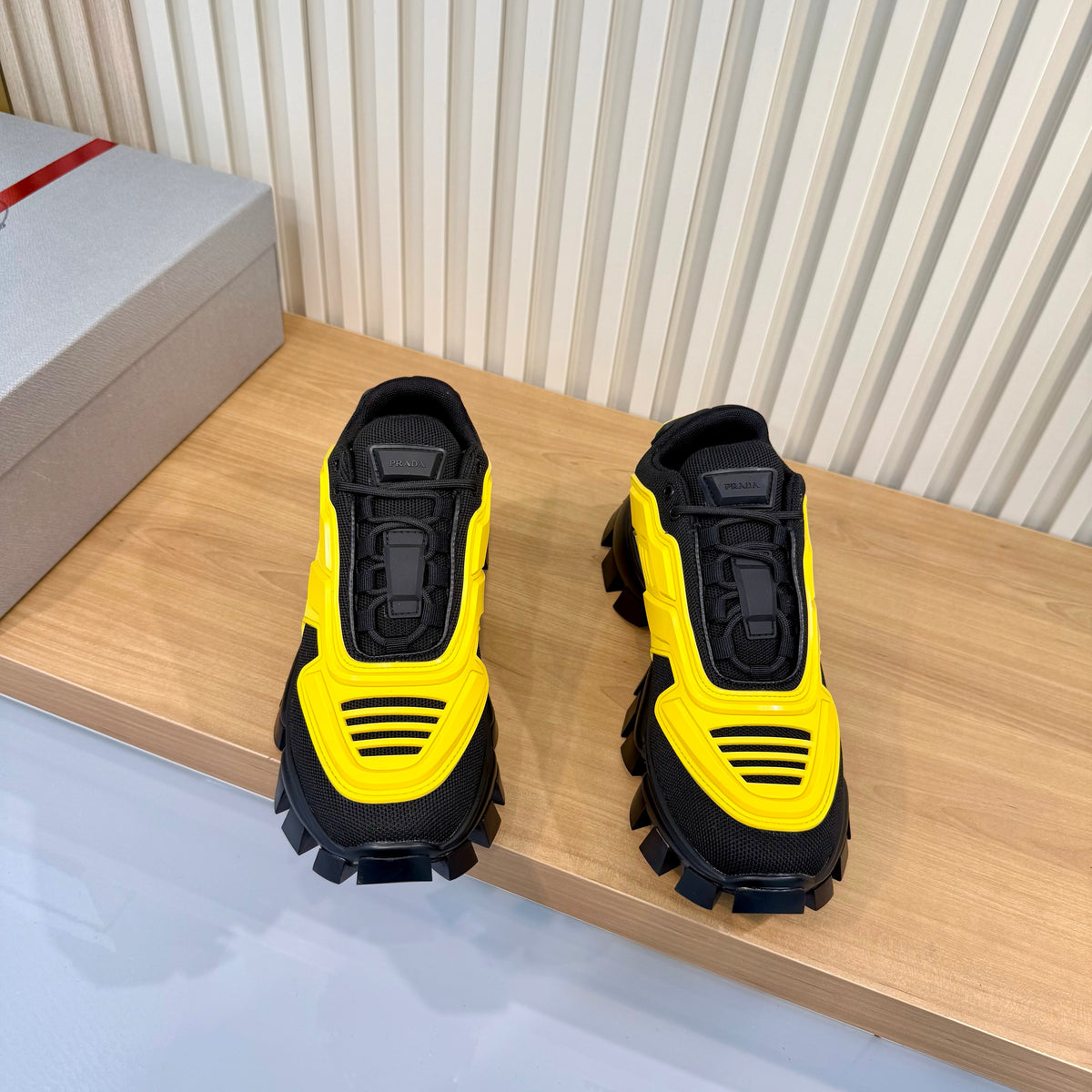 Prada 26s Sneakers Yellow Mesh Rubber 140416