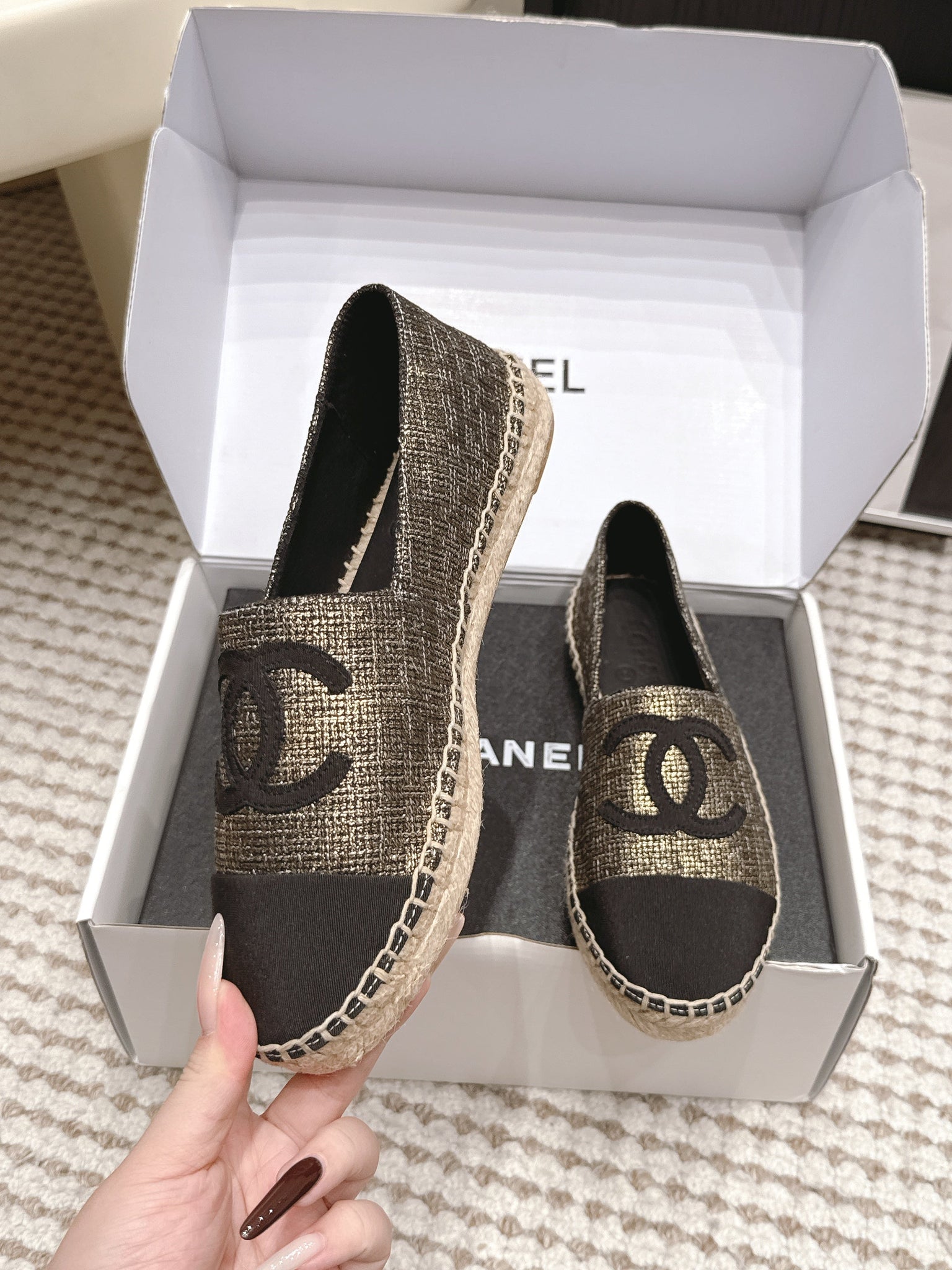CC 26s Slip Ons Gold Bronze Fabric