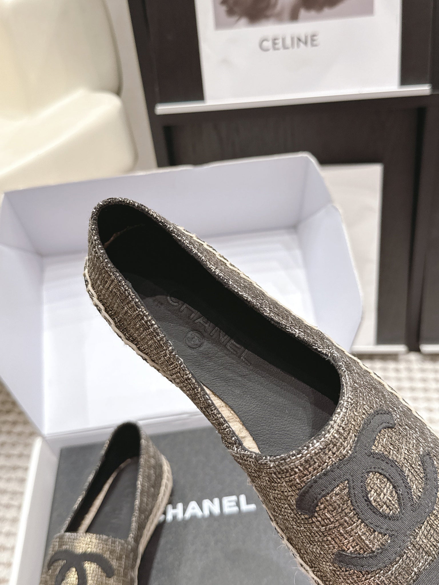 CC 26s Slip Ons Gold Bronze Fabric