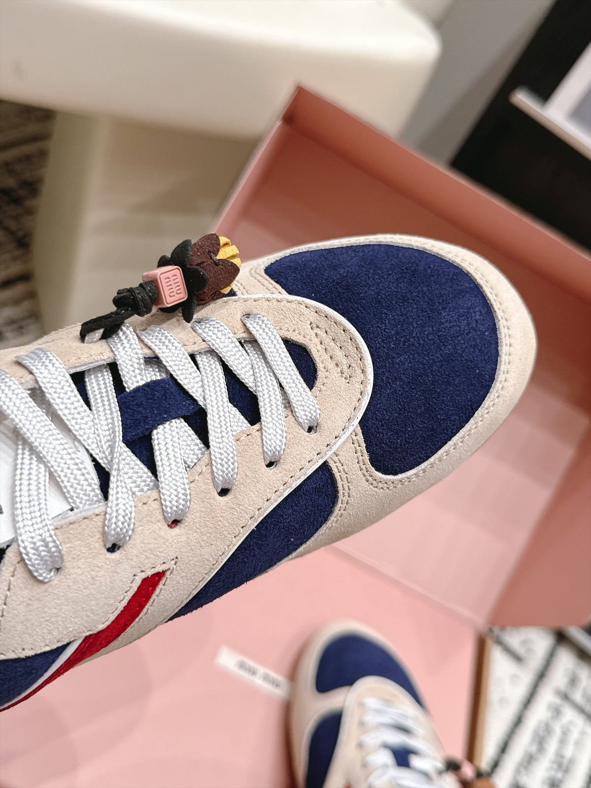 Miu Miu 26s Sneakers Navy Suede 138334