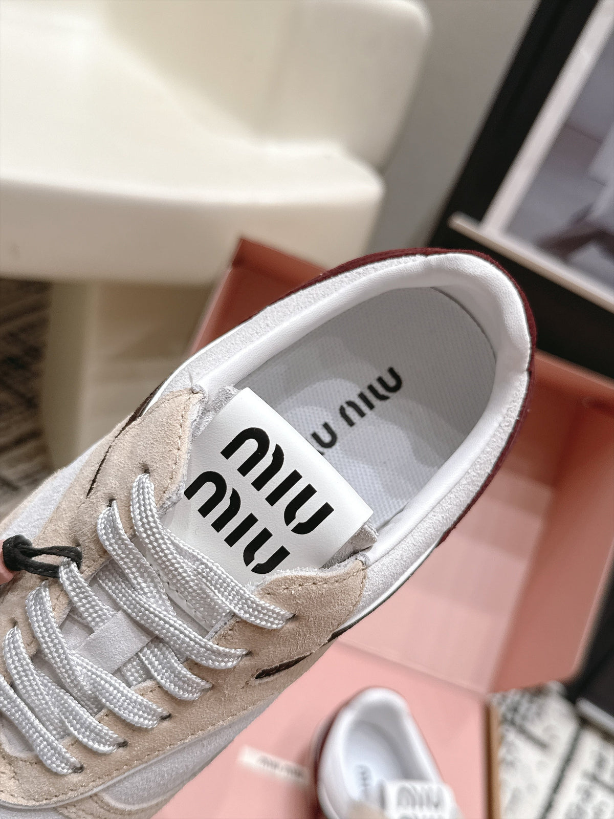 Miu Miu 26s Sneakers White Suede 138335