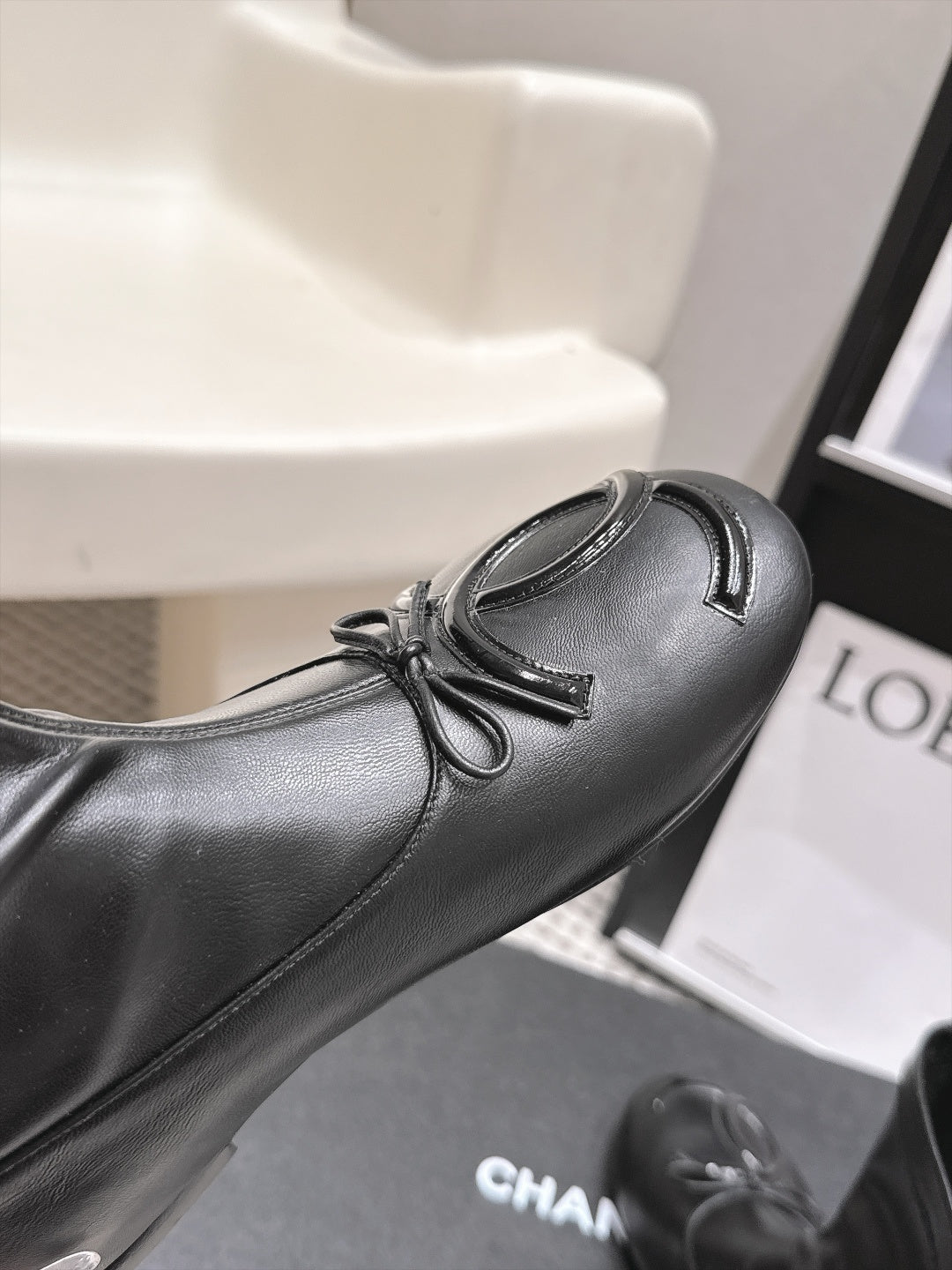 CC 26s Cambon Cap Toe Mid Calf Boots Black Leather 166357