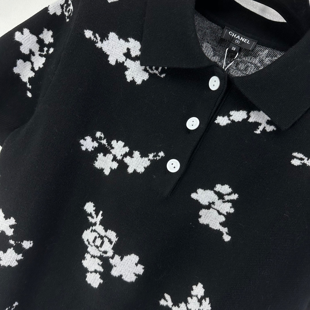CC Polo Black & White Wool 346019