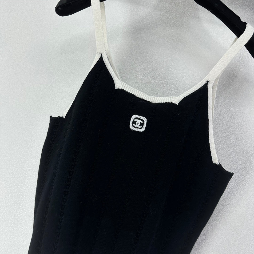 CC 26S Knit Cami Tank Top Black Cotton 348995