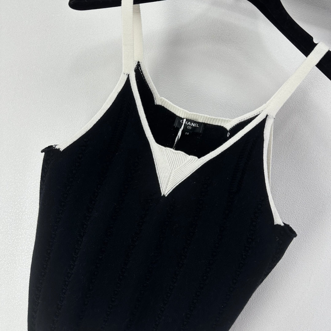CC 26S Knit Cami Tank Top Black Cotton 348995