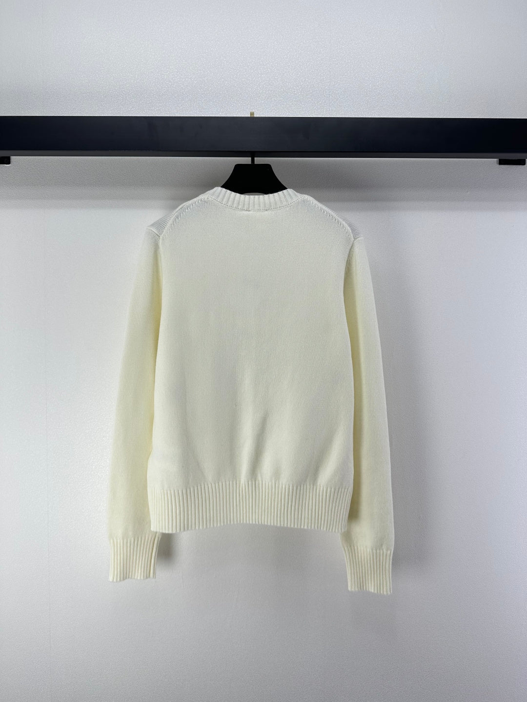 CD 26s Knit Long-Sleeve Sweater Ivory Cashmere Wool 349053