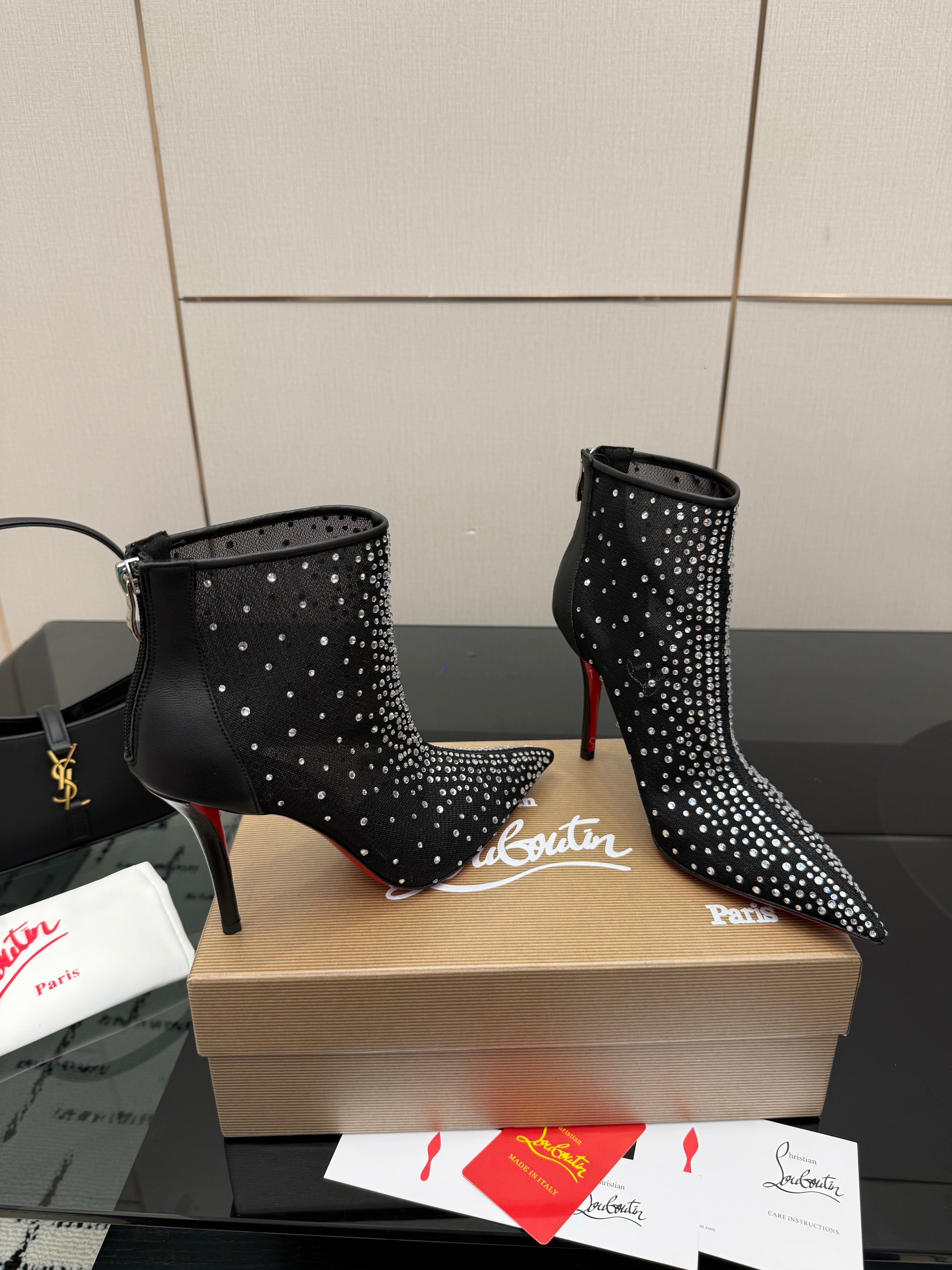CL 26s Thea Ankle Boots 10cm Black Mesh 828170