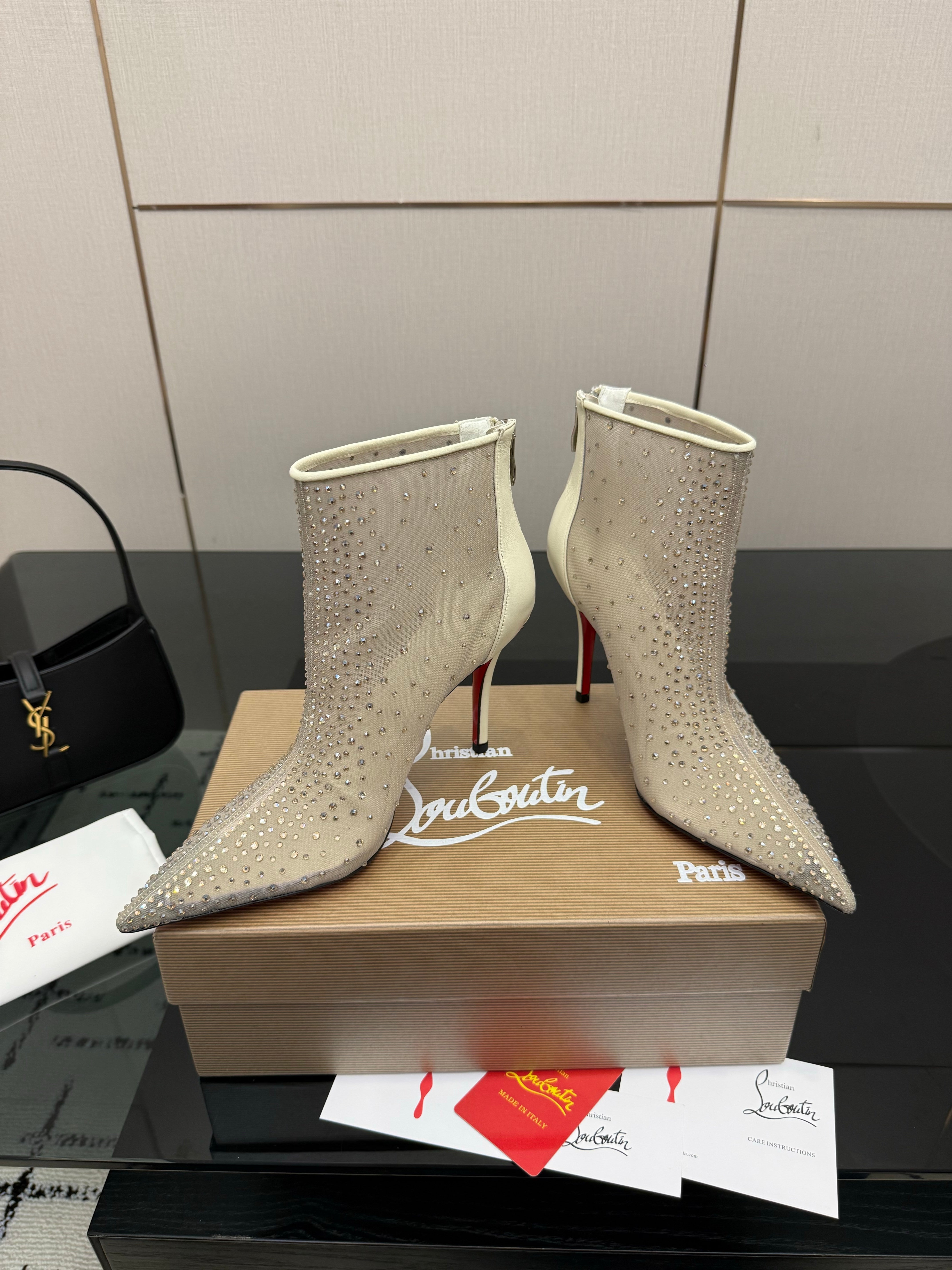 CL 26s Thea Ankle Boots 10cm Taupe Mesh 828171