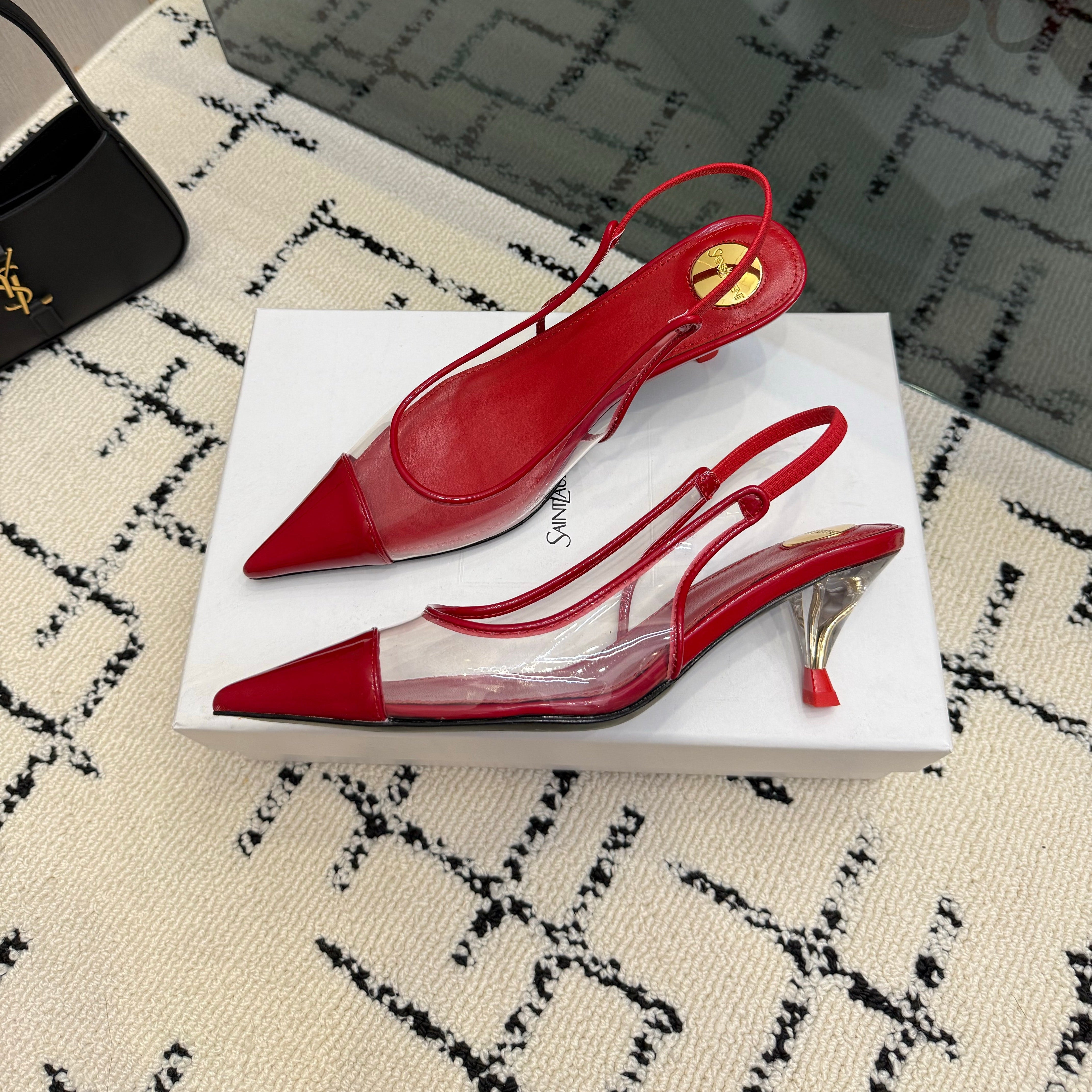 YSL Slingbacks Red Patent Leather 894387