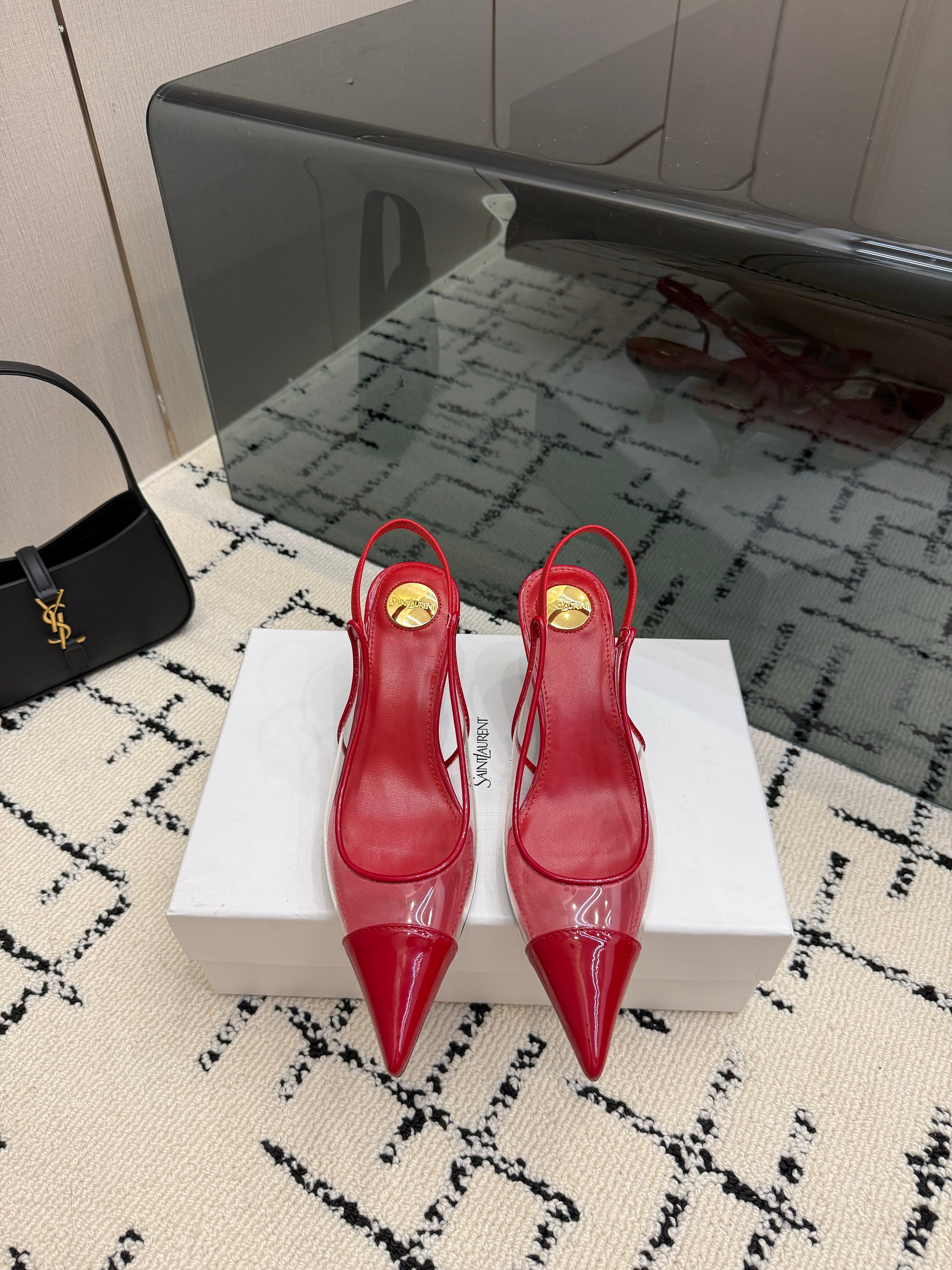 YSL Slingbacks Red Patent Leather 894387