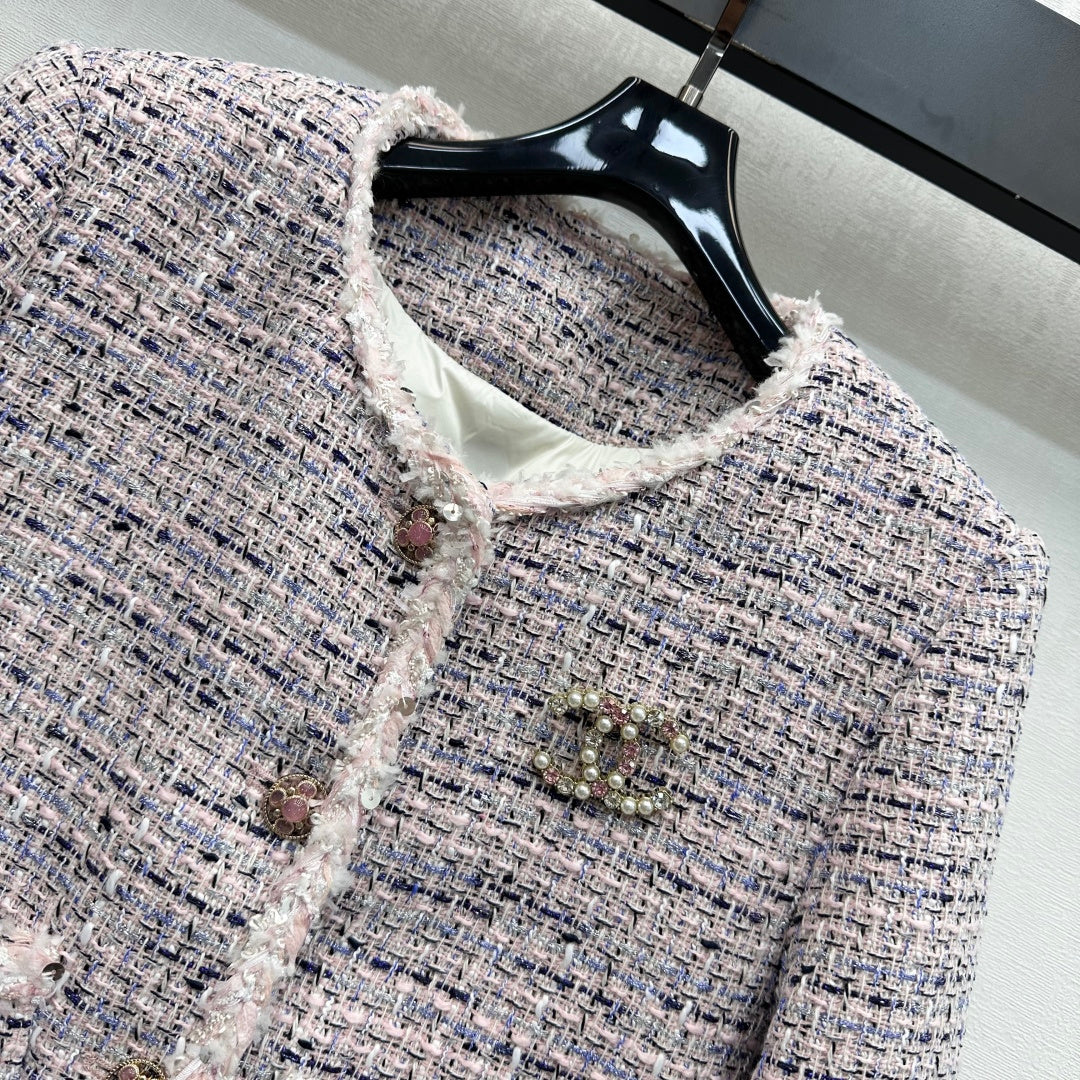 Chanel Classic Jacket Pink Tweed  341921