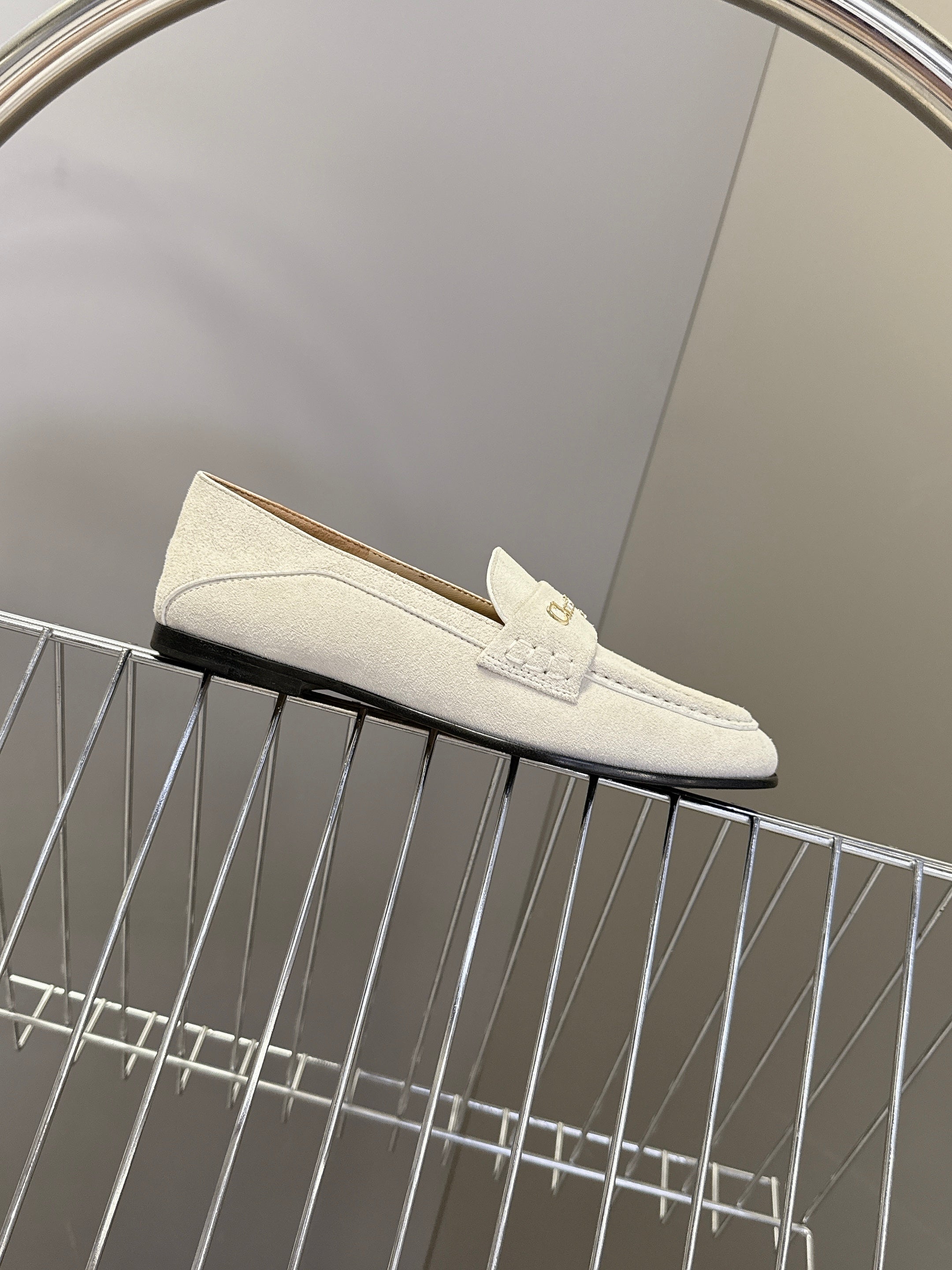 CD  Boy Loafer Rope 5m Light Grayish  Suede Calfskin  492540