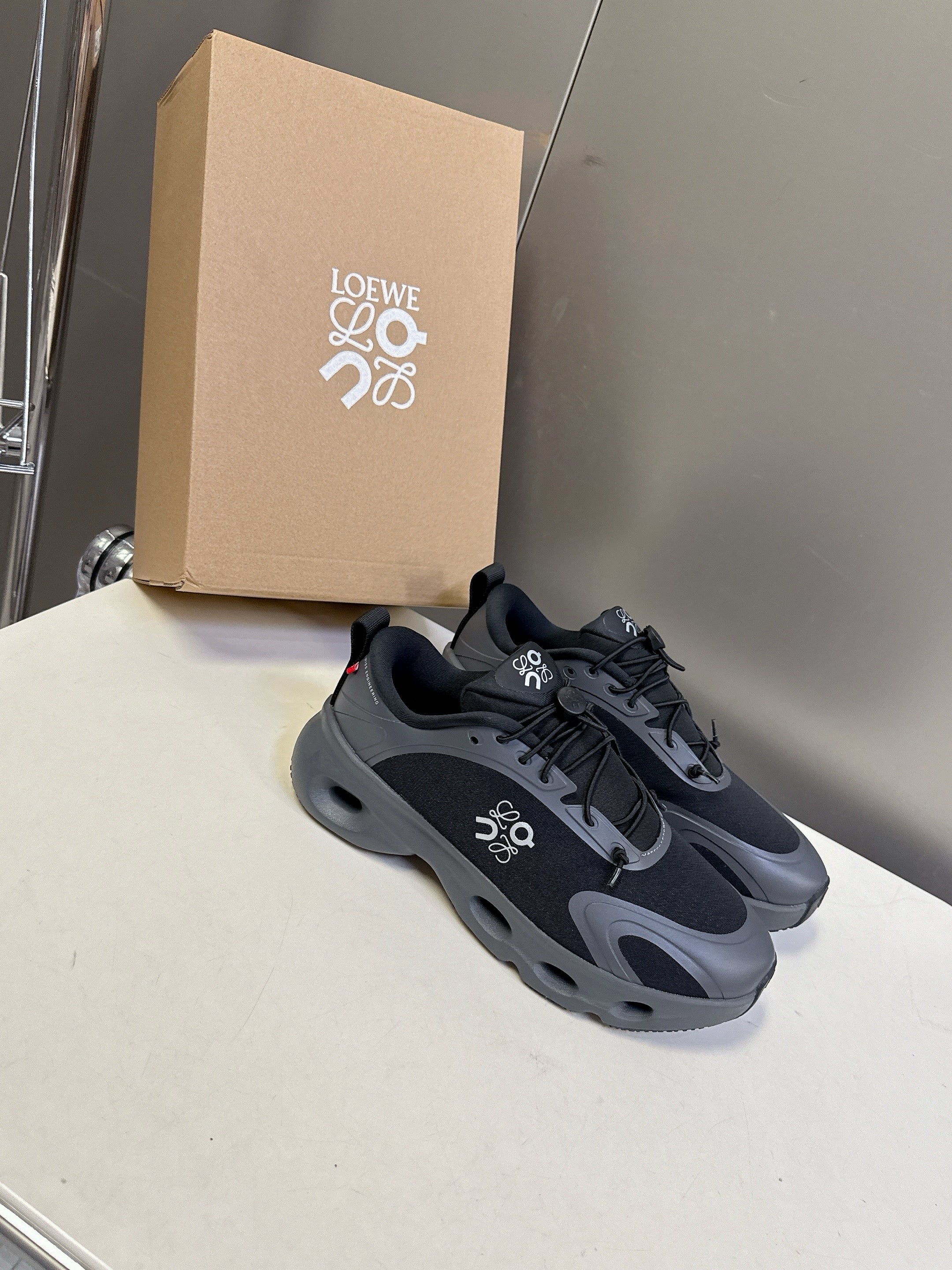 Loewe x On Cloudsolo Sneakers Black Polyester and Mesh 536839