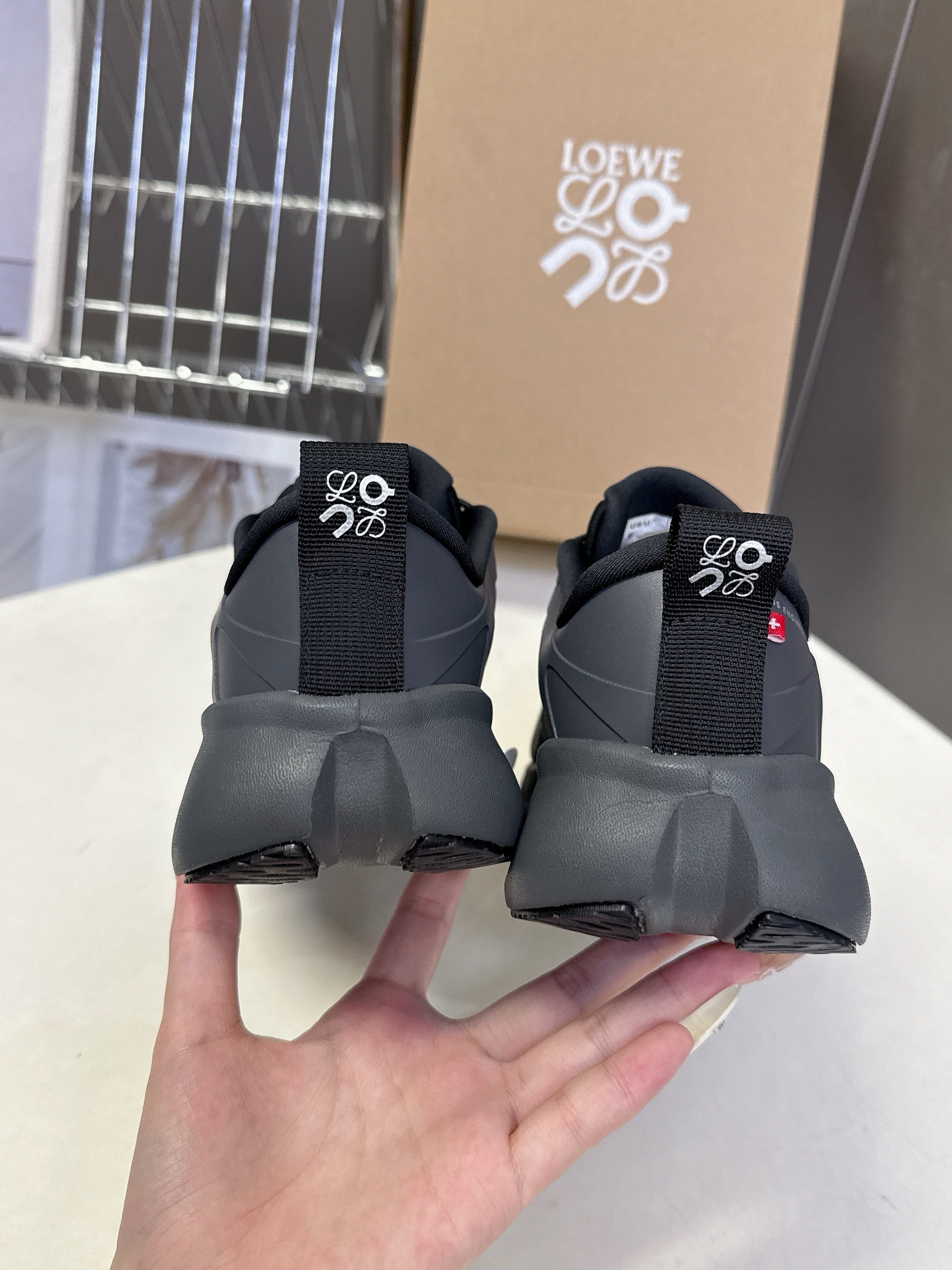 Loewe x On Cloudsolo Sneakers Black Polyester and Mesh 536839