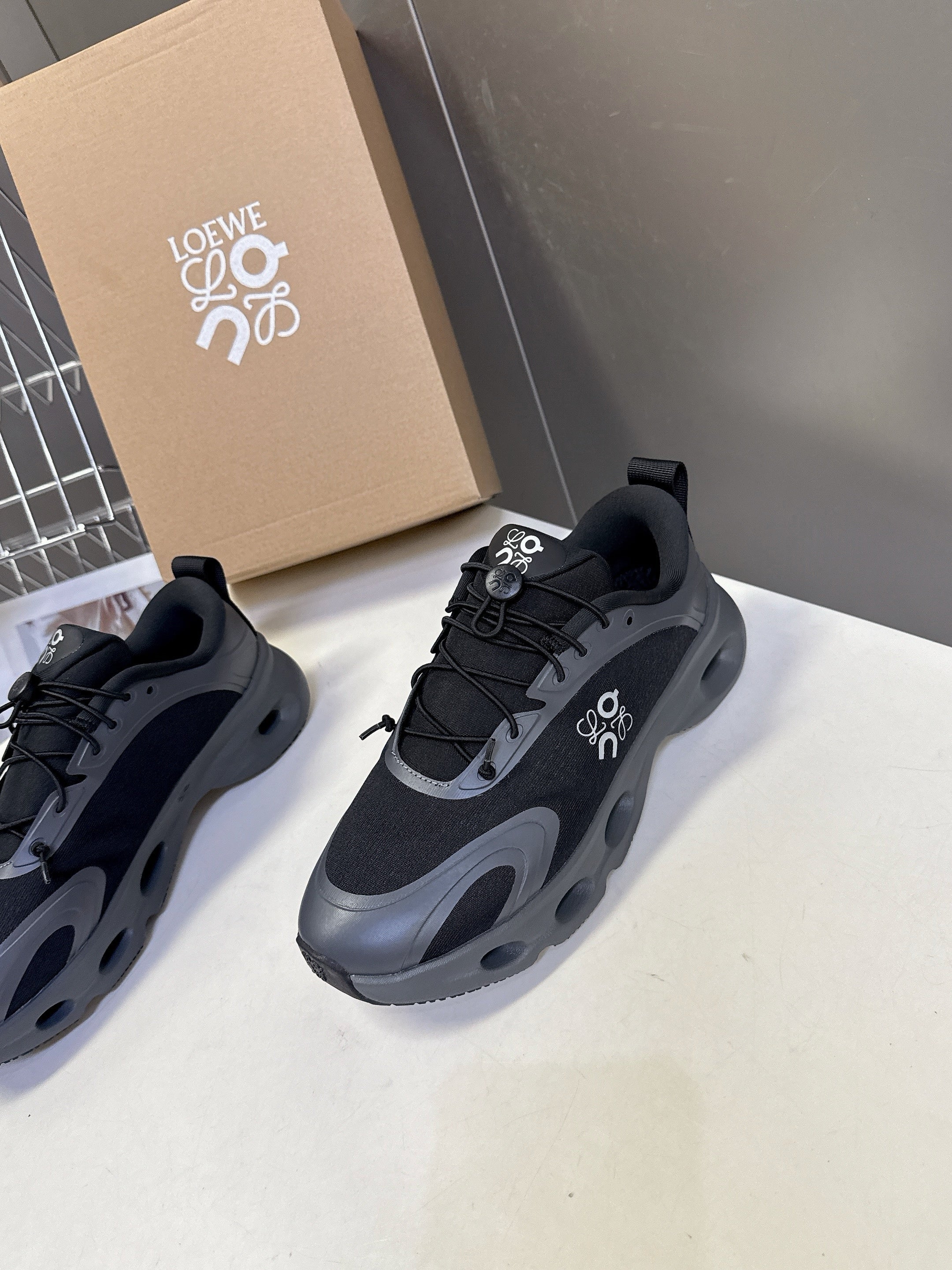 Loewe x On Cloudsolo Sneakers Black Polyester and Mesh 536839