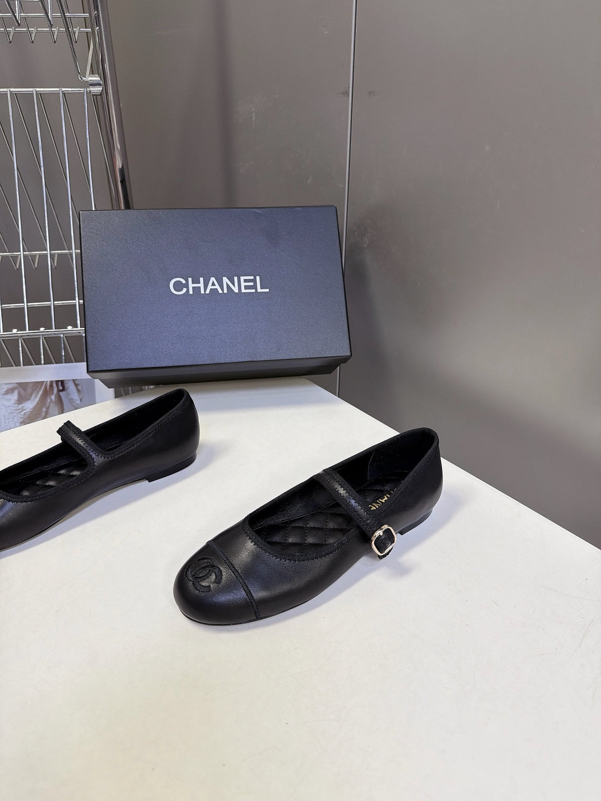 CC 26s Ballet Flats Black Quilted Lamskin 947973