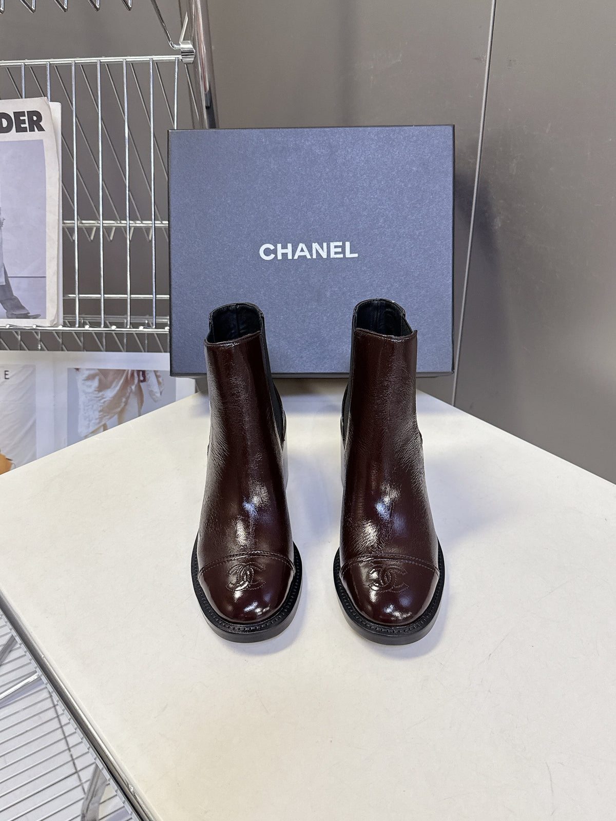 CC 26s Ankle Boots Brown Glossy Lambskin 948058