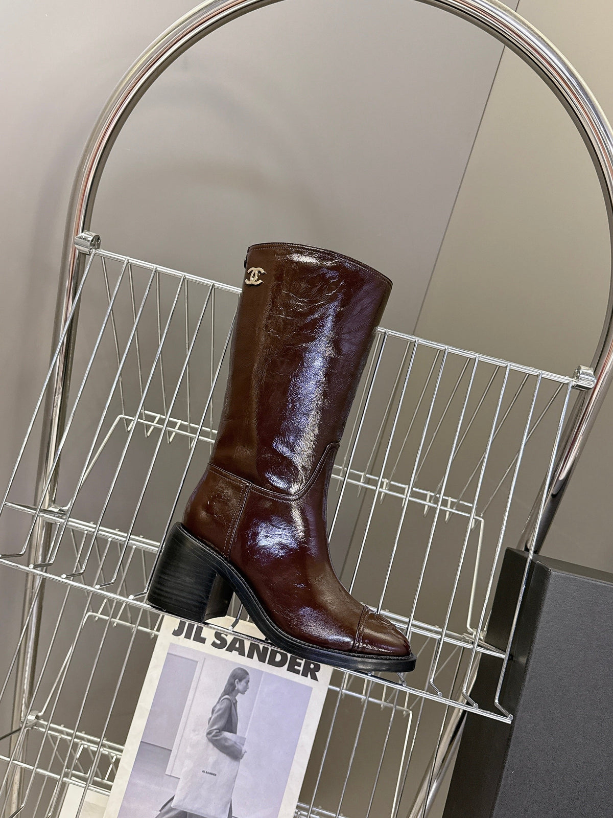 CC 26s Long Boots Brown Glossy Lambskin 948050