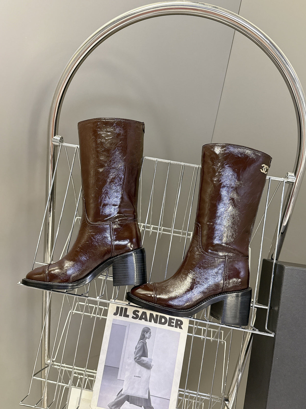 CC 26s Long Boots Brown Glossy Lambskin 948050