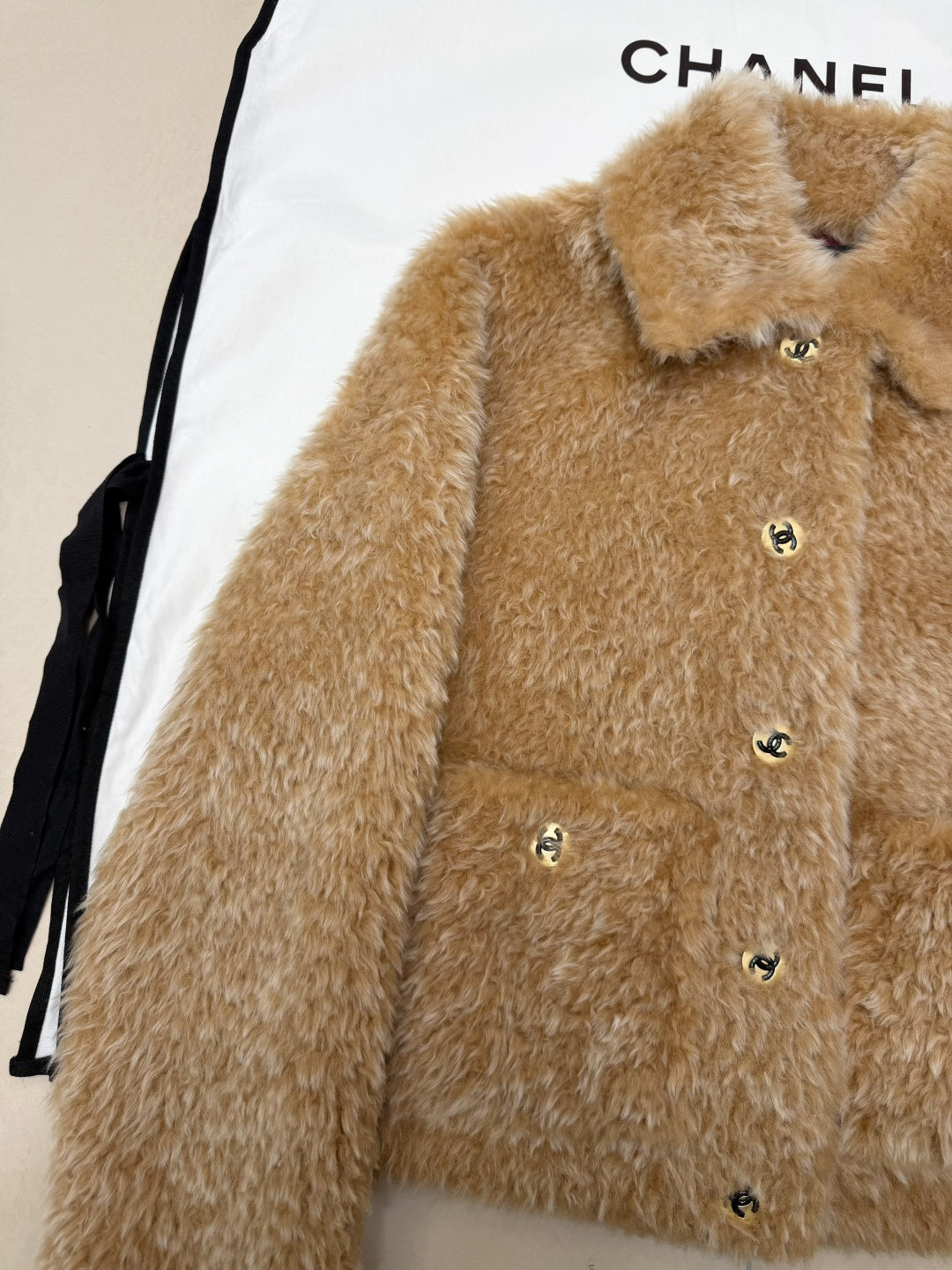 Chanel 2026 Jacket Camel Shearling Faux Fur 435597