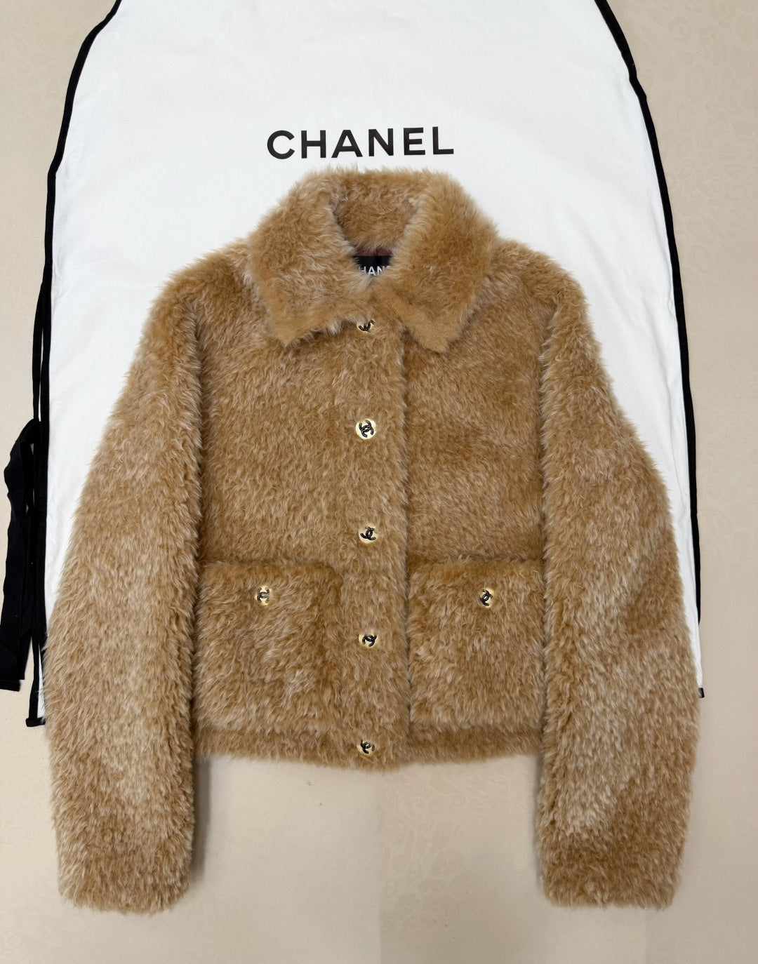 Chanel 2026 Jacket Camel Shearling Faux Fur 435597