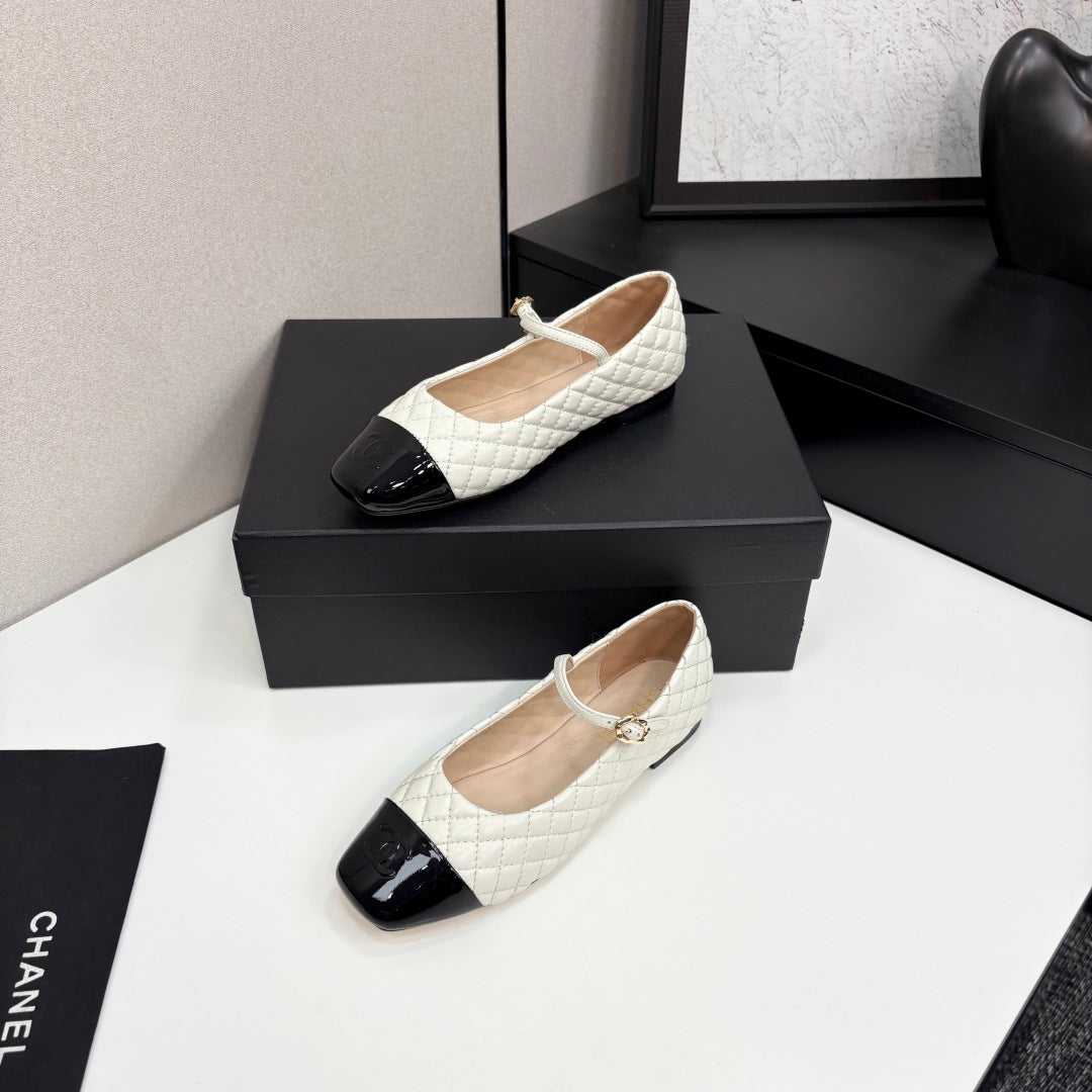 CC 25 Cap-Toe Quilted Mary Janes White Sheepskin 352460