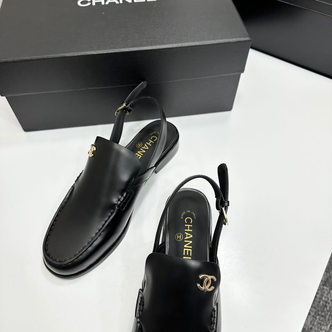 CC SS 2026 Pre Slingbacks Black Calfskin 630504
