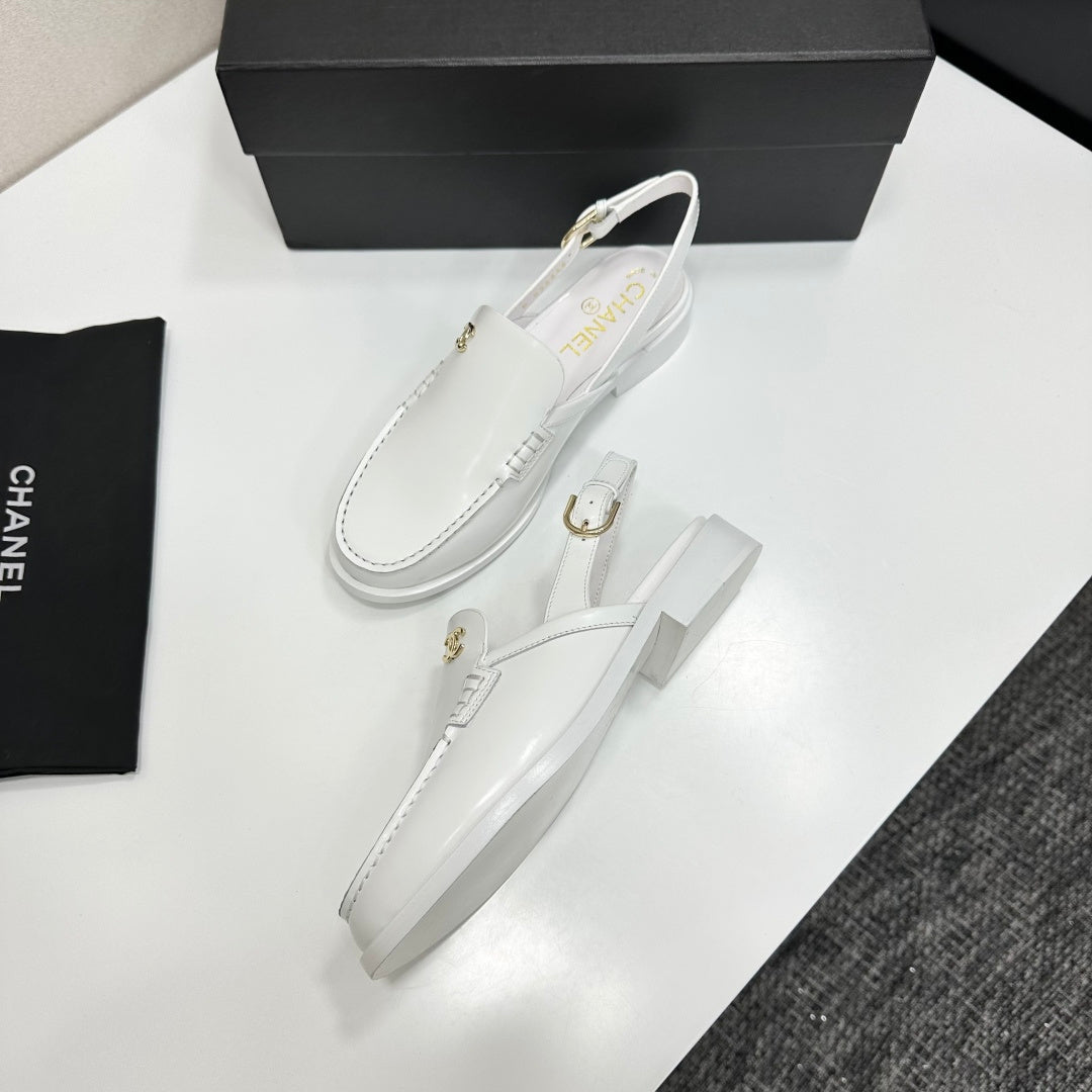 CC SS 2026 Pre Slingbacks White Calfskin 630479
