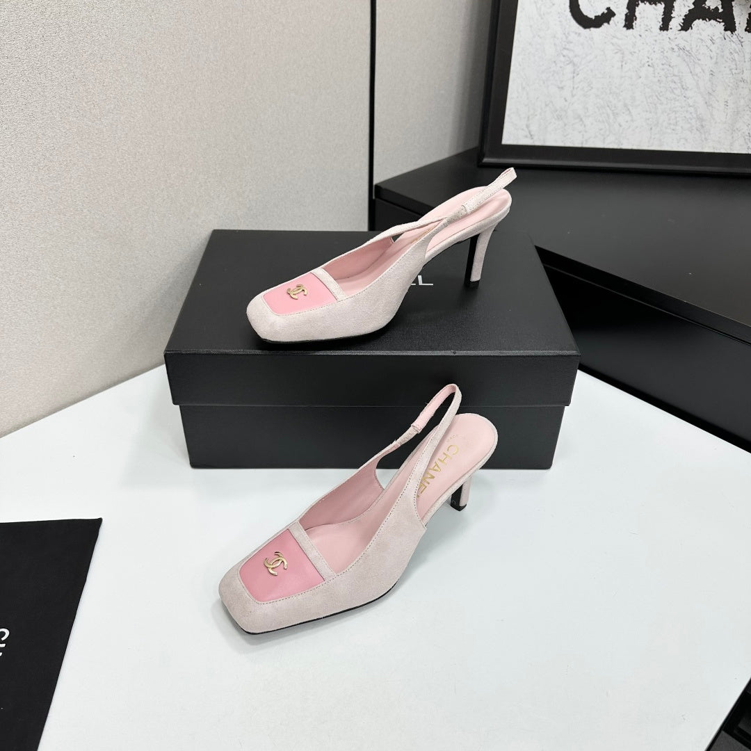 CC Block Slingback Light Pink Suede 743248