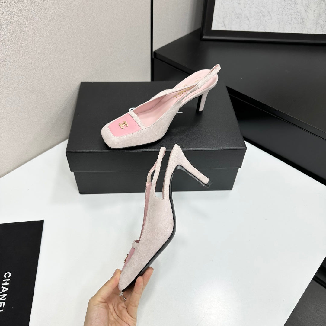 CC Block Slingback Light Pink Suede 743248