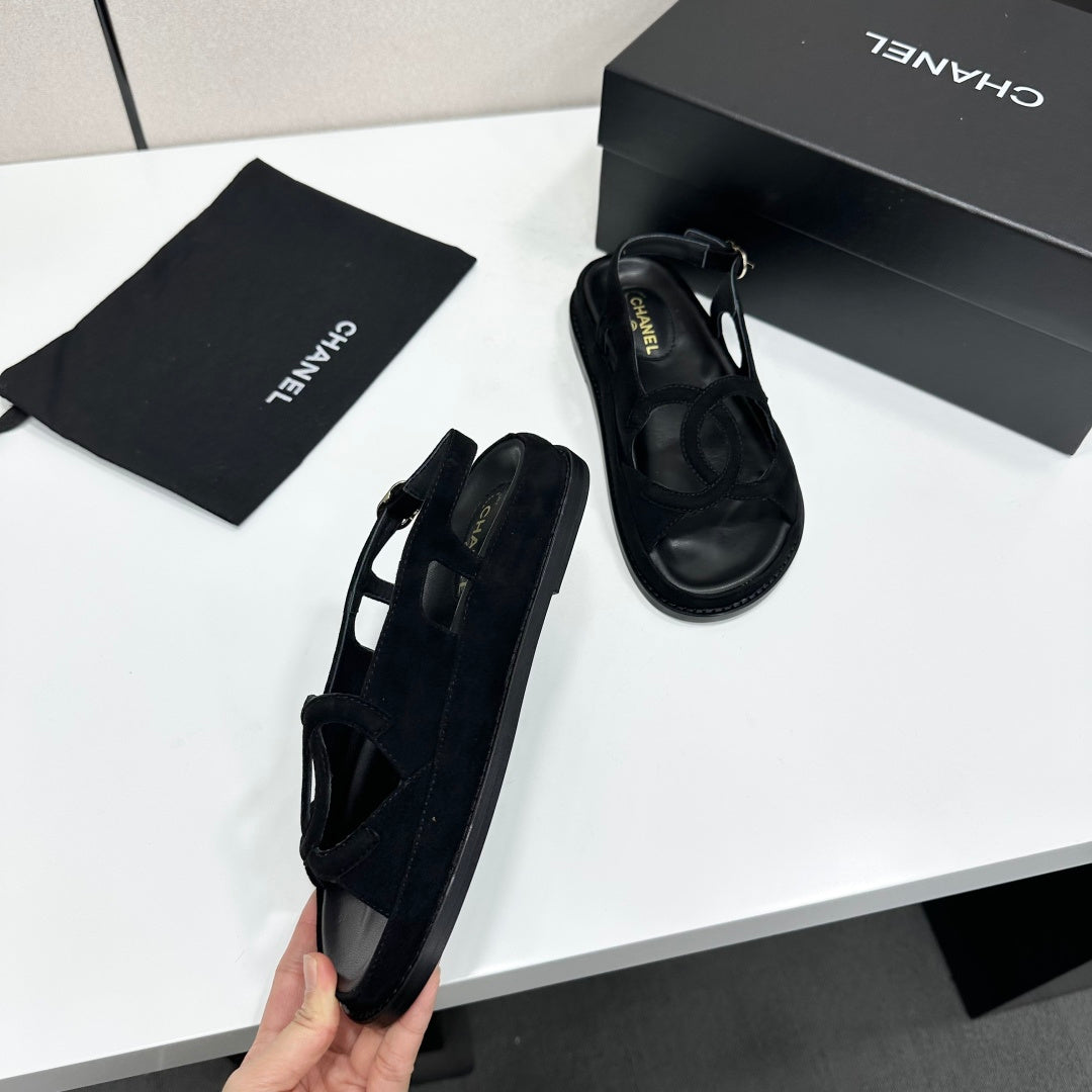 CC 26s Casual Sandals Black Suede 944626