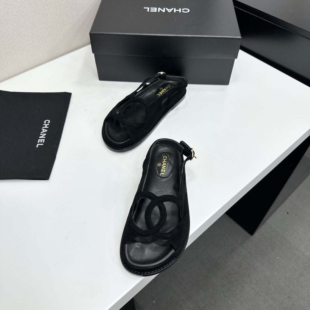 CC 26s Casual Sandals Black Suede 944626