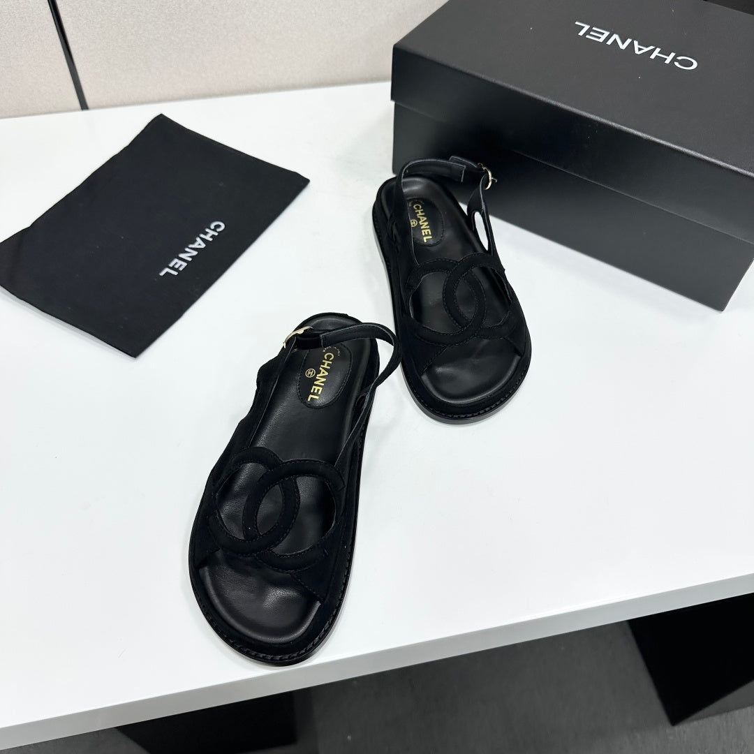 CC 26s Casual Sandals Black Suede 944626