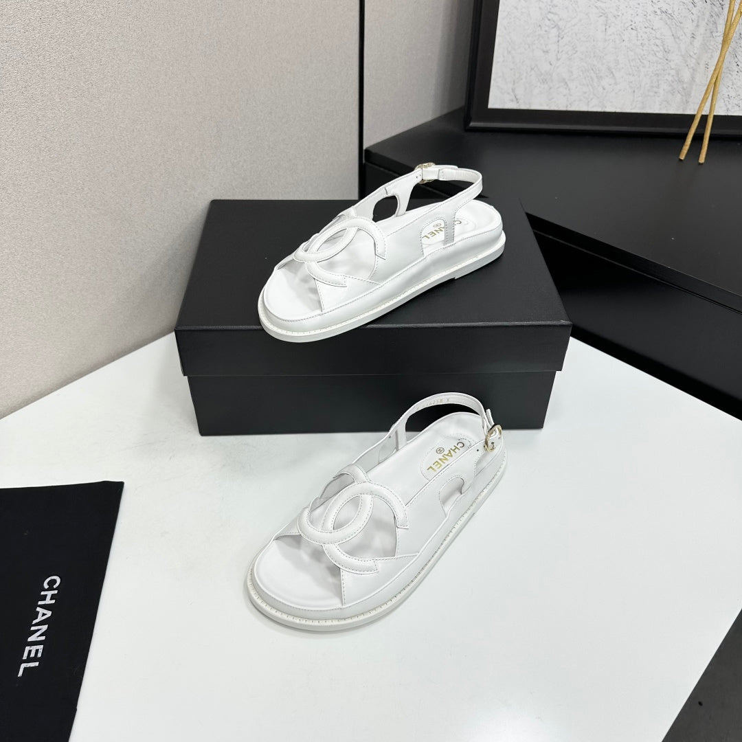 CC 26 Dad Sandals White Lambskin
