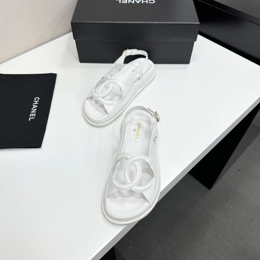 CC 26 Dad Sandals White Lambskin