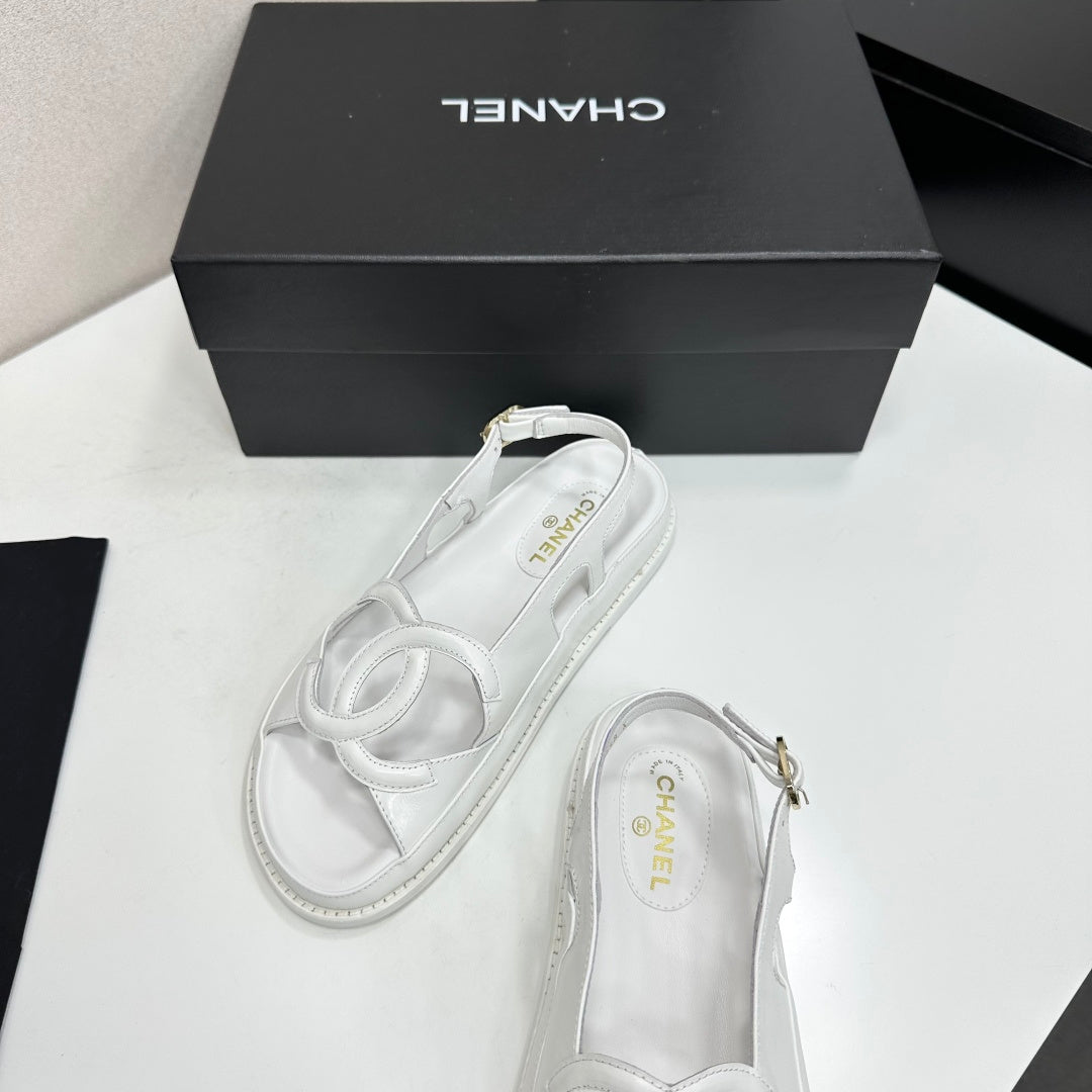 CC 26 Dad Sandals White Lambskin