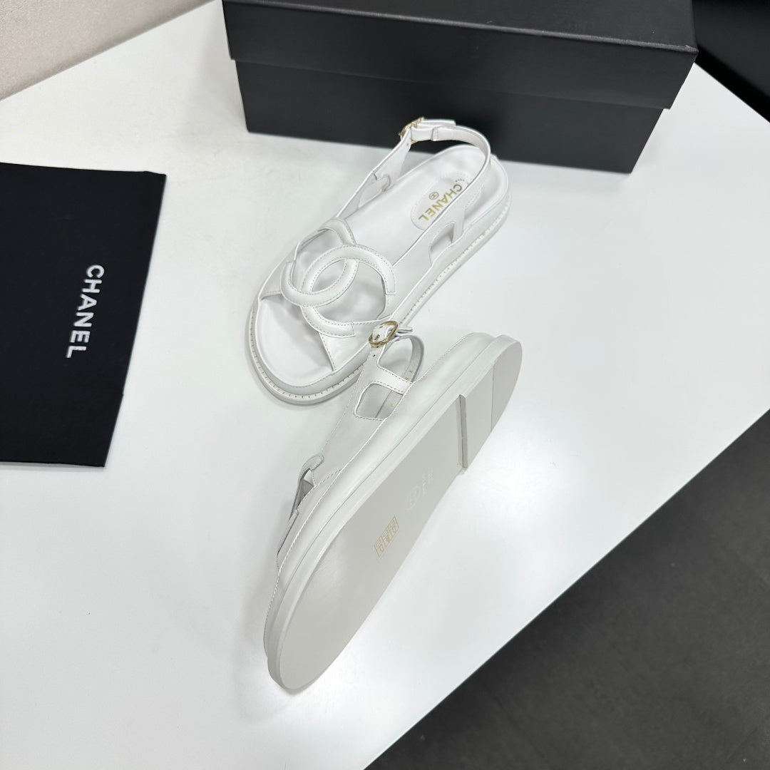 CC 26 Dad Sandals White Lambskin