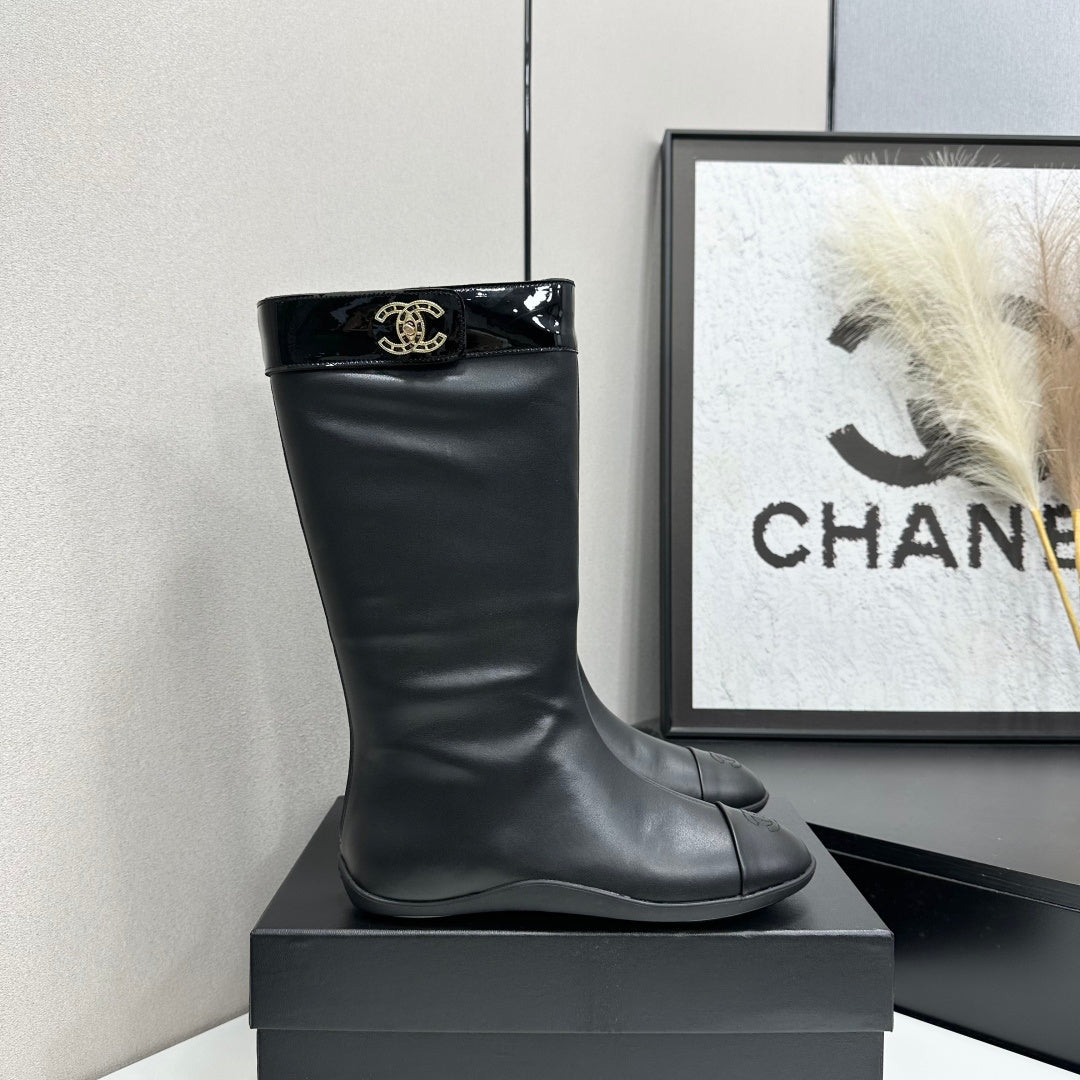 CC 26s Tall Boot Flat Black Leather 145992
