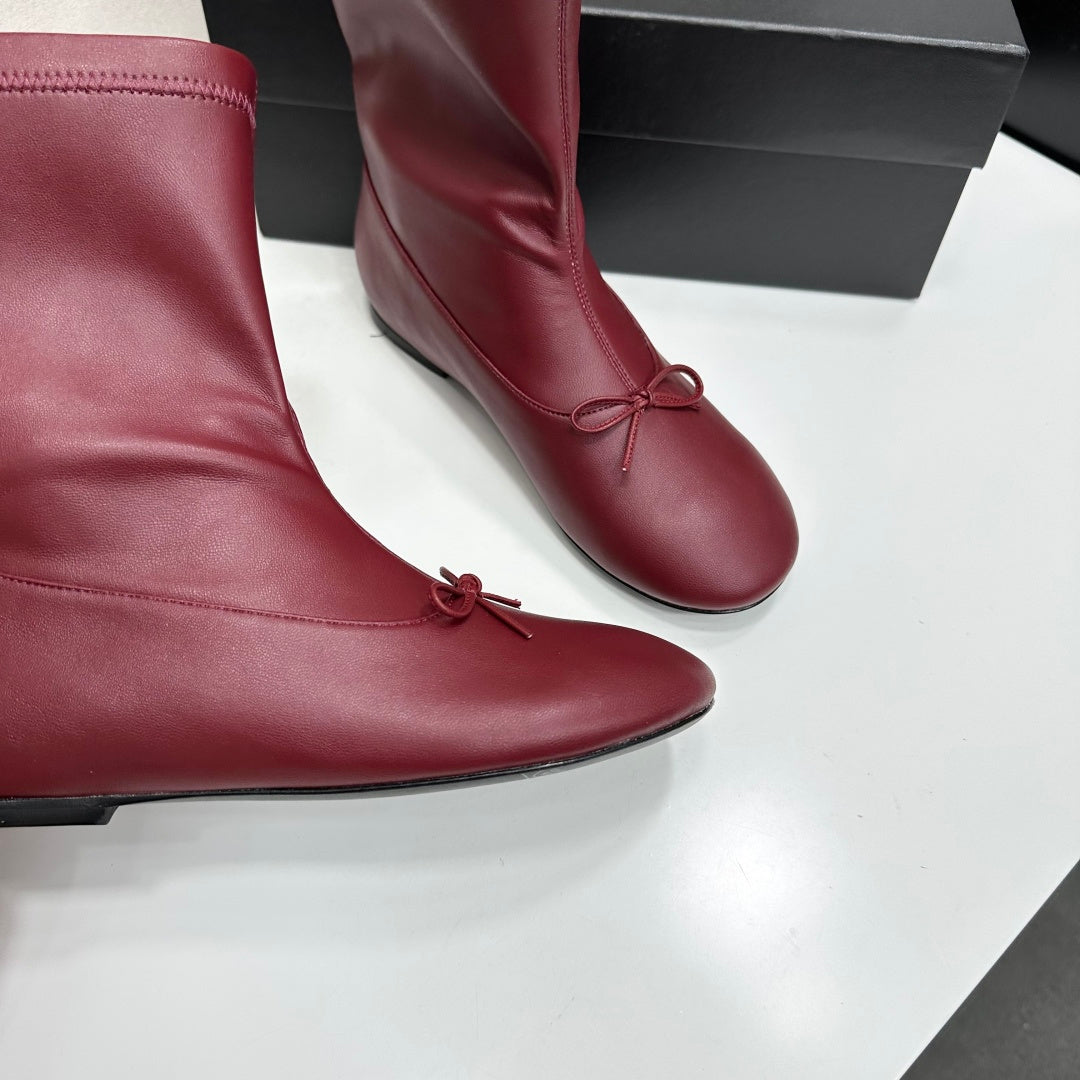 CC 26s Ballet Boot Flat Burgundy Leather 145996