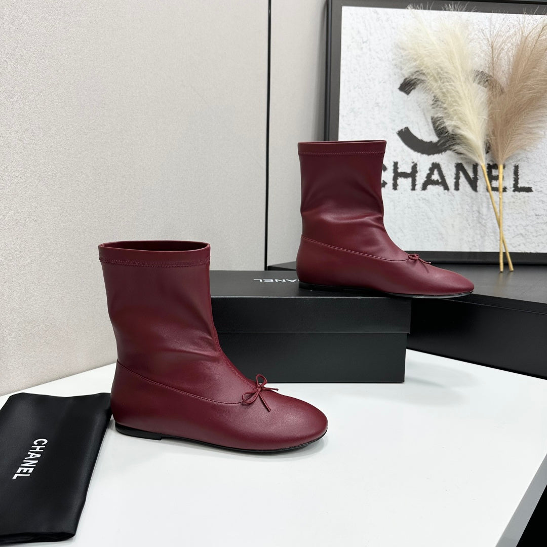 CC 26s Ballet Boot Flat Burgundy Leather 145996