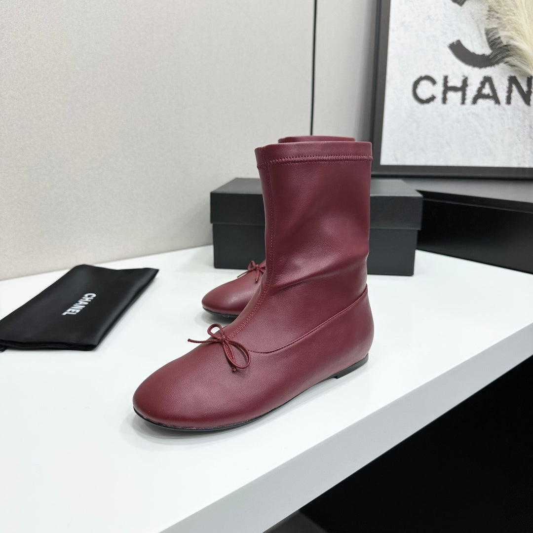 CC 26s Ballet Boot Flat Burgundy Leather 145996