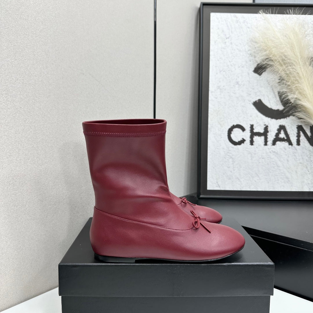 CC 26s Ballet Boot Flat Burgundy Leather 145996
