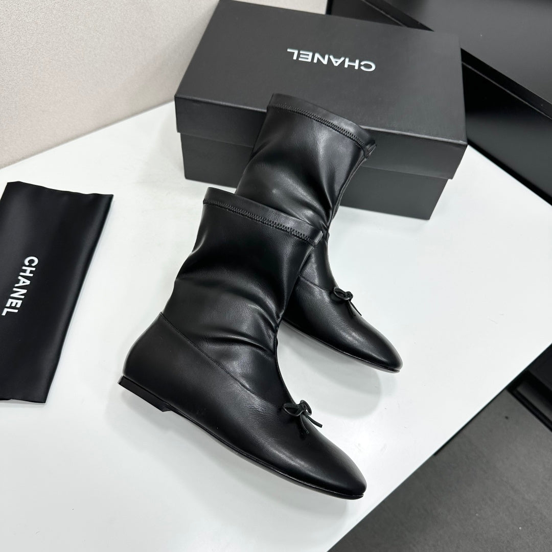 CC 26s Ballet Boot Flat Black Leather 145998
