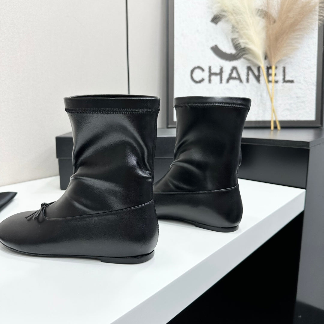 CC 26s Ballet Boot Flat Black Leather 145998